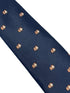 navy dark blue tie with embroidered hamster guinea pig design