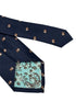 navy dark blue tie with embroidered hamster guinea pig design