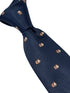 navy dark blue tie with embroidered hamster guinea pig design