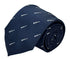 navy dark blue tie with embroidered clarinet design
