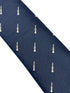 navy dark blue tie with embroidered clarinet design