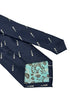 navy dark blue tie with embroidered clarinet design