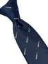 navy dark blue tie with embroidered clarinet design