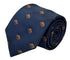 navy dark blue tie with plaice sole fish design