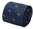 navy dark blue tie with plaice sole fish design