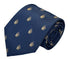navy dark blue tie with an embroidered coffee cup design