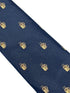 navy dark blue tie with an embroidered coffee cup design