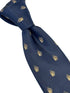 navy dark blue tie with an embroidered coffee cup design
