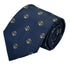 navy dark blue tie with an embroidered scales of justice law design
