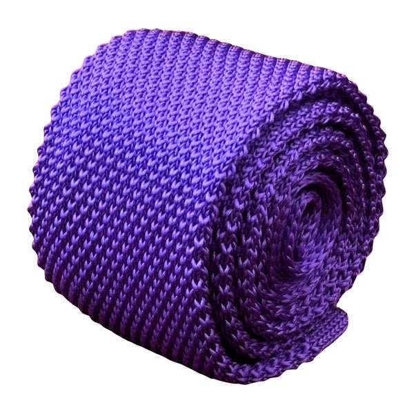 bright purple knitted mens necktie