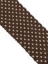 knitted tie in chocolate brown with white pin spots