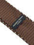knitted tie in chocolate brown with white pin spots
