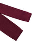 knitted tie in maroon burgundy with lilac polka spots