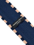 knitted tie in navy dark blue and baby light pink stripes