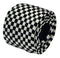 knitted tie with black and white check design