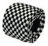 knitted tie with black and white check design