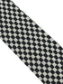 knitted tie with black and white check design