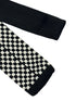 knitted tie with black and white check design