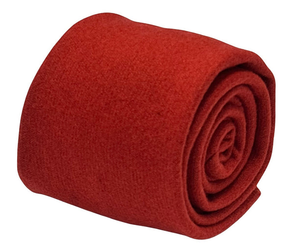 100% wool mens tie in orange burnt copper terracotta