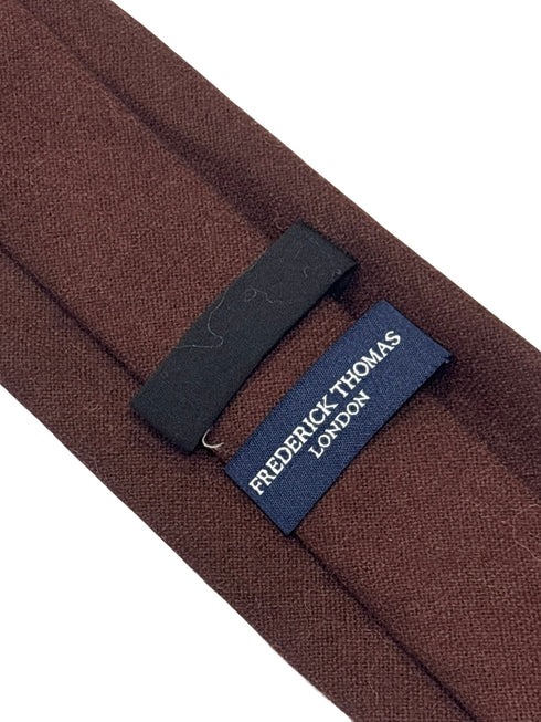 100% wool mens tie in dark chocolate brown