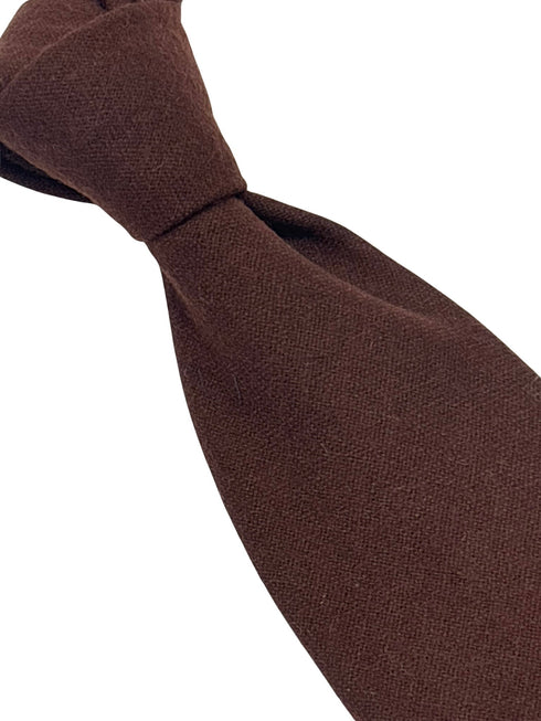 100% wool mens tie in dark chocolate brown