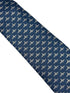 medium denim blue tie with fighter aeroplane design