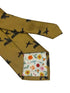 mustard tie with hunting dog and pheasant design
