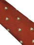 burnt orange red tie with embroidered british bulldog design