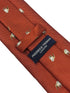 burnt orange red tie with embroidered british bulldog design