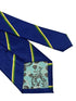 royal blue tie with yellow and green stripes