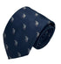navy blue tie with embroidered rat design