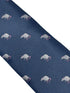 navy blue tie with embroidered rat design