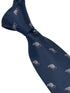 navy blue tie with embroidered rat design