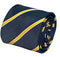 midnight grey blue tie with yellow and fine white club stripe
