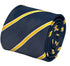 midnight grey blue tie with yellow and fine white club stripe