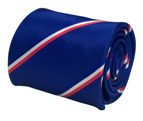 royal blue tie with red and white stripes
