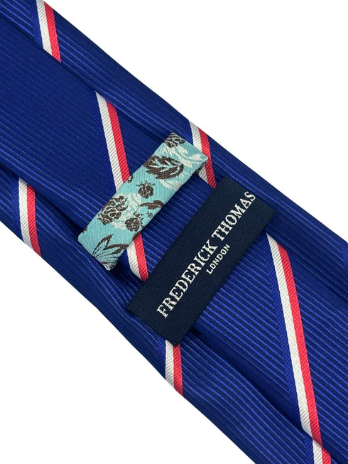 royal blue tie with red and white stripes