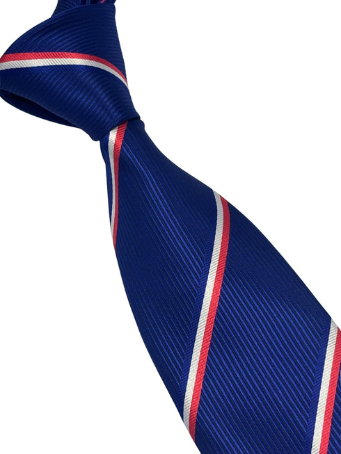 royal blue tie with red and white stripes