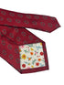 red tie with plaice style fish design