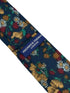 navy blue tie cotton tie with yellow geraniums in a vintage 1940s style