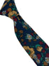 navy blue tie cotton tie with yellow geraniums in a vintage 1940s style