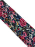 navy blue tie with floral rose design in a vintage 1940s style