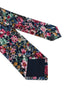 navy blue tie with floral rose design in a vintage 1940s style