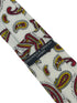 white tie with a red and yellow paisley design