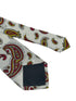white tie with a red and yellow paisley design