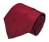 dark red tie with embroidered burgundy deer head design