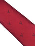 dark red tie with embroidered burgundy deer head design