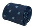 navy blue tie with light blue flying pig design