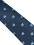 navy blue tie with light blue flying pig design