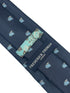 navy blue tie with light blue flying pig design